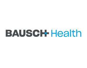 Bausch health blue and black text