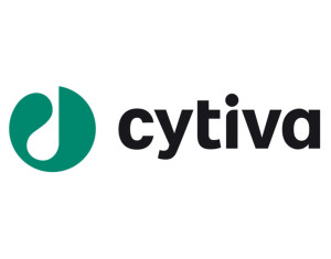 Cytvia logo black text green icon
